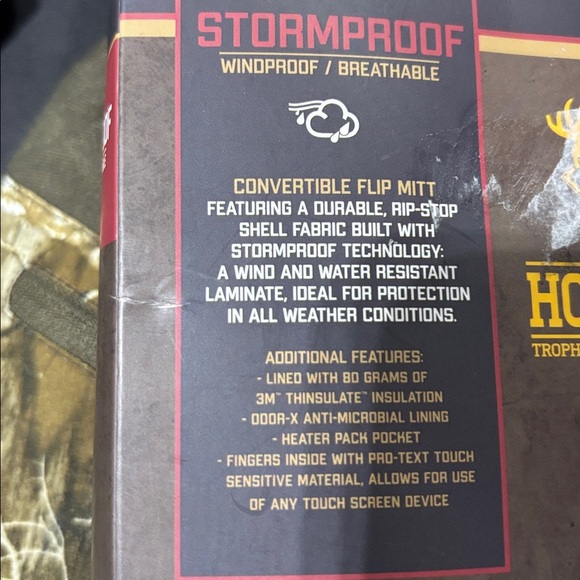 Realtree Edge Storm Proof,Rip Stop,wind/water resist,thinsulate,convert,pop top - Picture 13 of 13